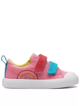 Image of Clarks X Frugi Foxing Lo Toddler Canvas Plimsoll, Pink, Size 5 Younger