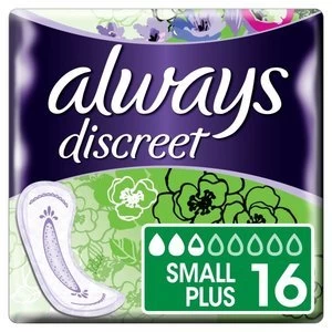 Image of Always Discreet Light Small Plus Non-winged Pad 16PK