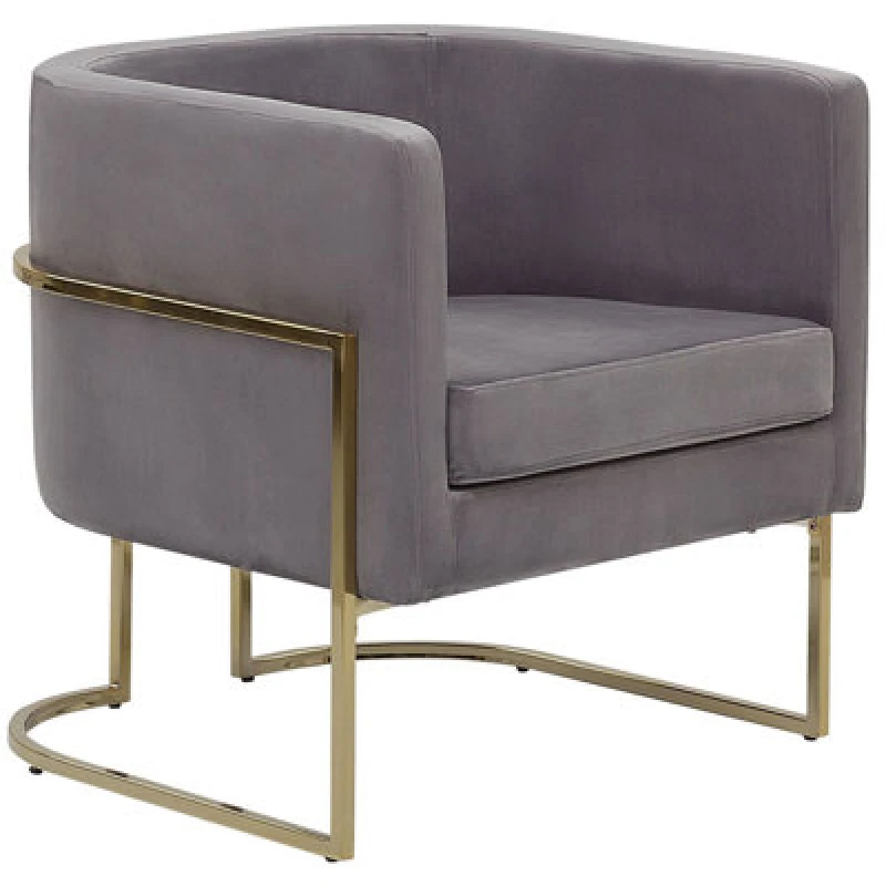 Image of Beliani Modern Armchair Sirkka Velvet Grey