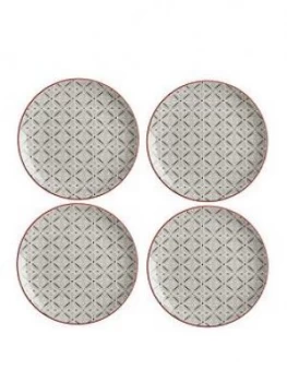 Image of Maxwell & Williams Boho Batik Grey Plate - Set Of 4