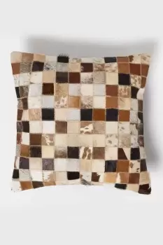 Image of Small Block Leather Cushion 45 x 45 cm