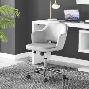 Image of Cici Light Grey Velvet Tub Vanity Office Chair