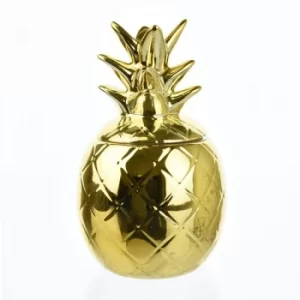 Image of Deco Glam Pineapple Shaped Storage Jar Gold 19cm