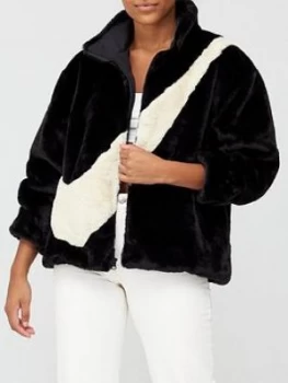 Image of Nike Nsw Faux Fur Jacket - Black