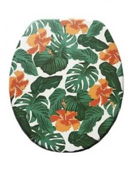 Image of Aqualona Tropical Leaf Wooden Toilet Seat