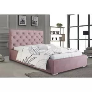 Image of Hillary Bed King Plush Velvet Pink
