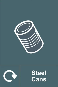Image of Spectrum Industrial Recycle Sign Steel Cans 150x200mm SAV 18116
