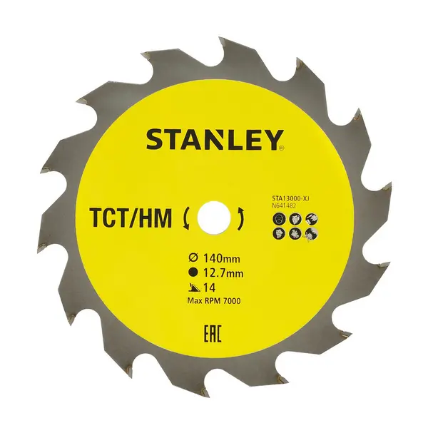 Image of STANLEY Circular Saw Blade, TCT, 140 x 12.7 x 14T (STA13000-XJ)