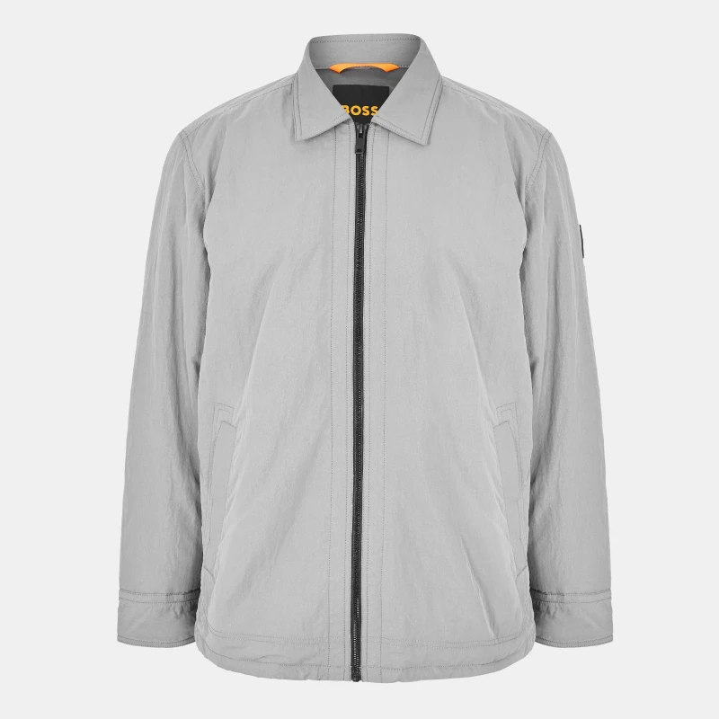 Image of Boss Mens Leejay Orange Overshirt Open Grey 062 male L