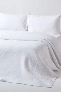 Image of Cotton Contemporary Diamond Pattern Bedspread