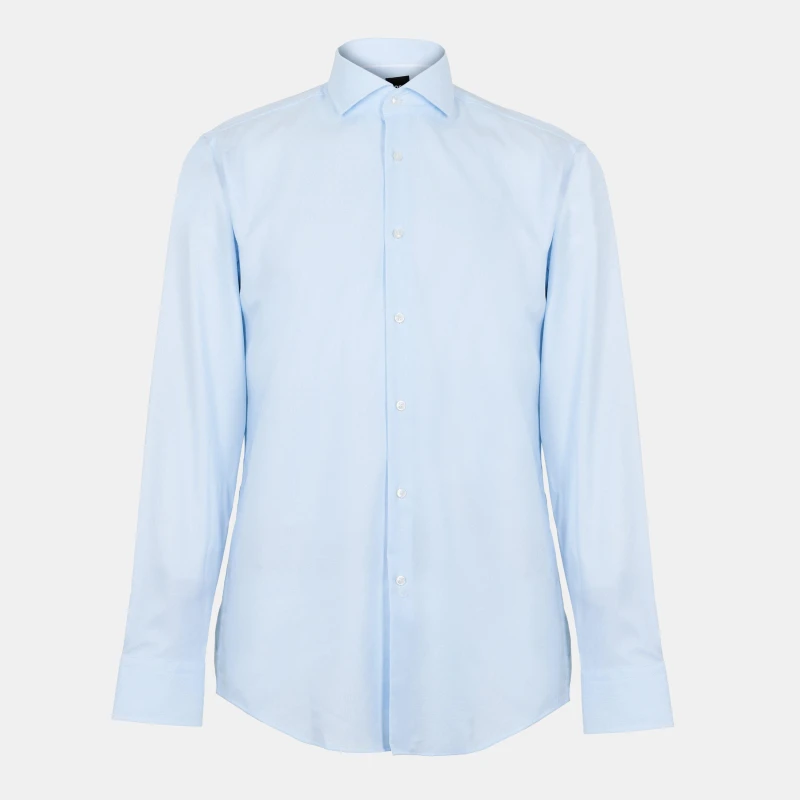 Image of Boss Mens H Hank Spread Long Sleeve Oxford Shirt Lt/Pastel Blue male 15 inch