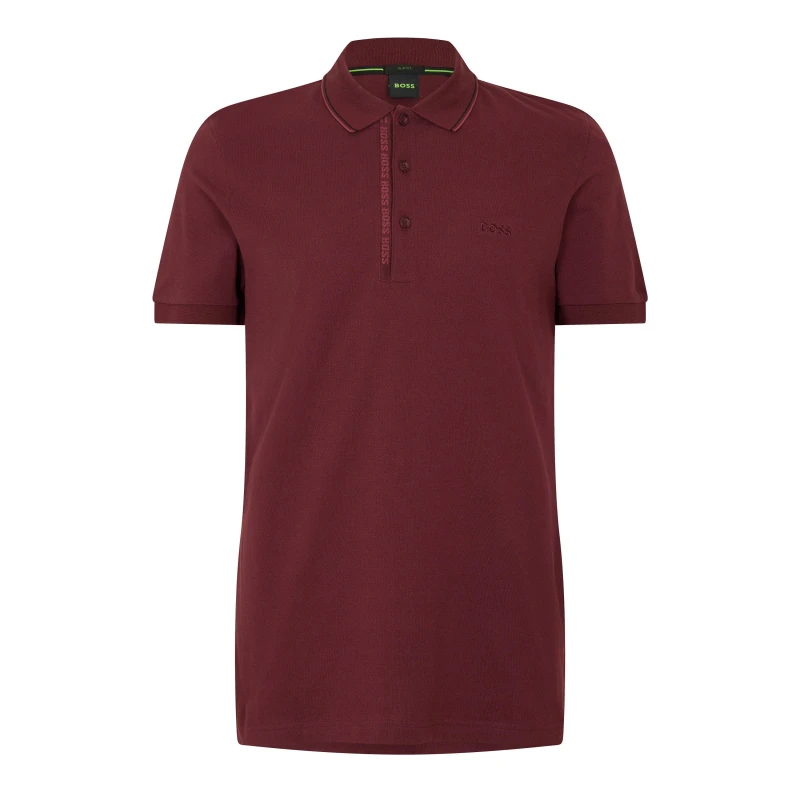 Image of Boss Mens HBG Paule 4 Polo Shirt, Premium Craftsmanship Medium Red male S