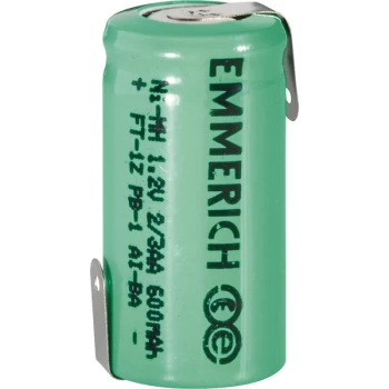 Image of Emmerich 255020 NiMH 2/3 AA Size 1.2V 600mAh Rechargeable Battery ...