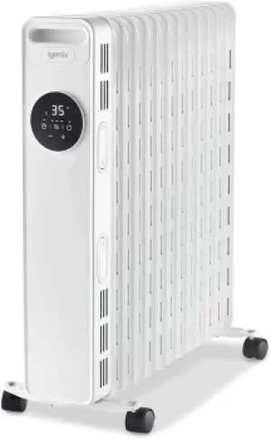Image of Igenix Digital Oil Filled Radiator, 2.5kW/2500W, Overheat Protection, White