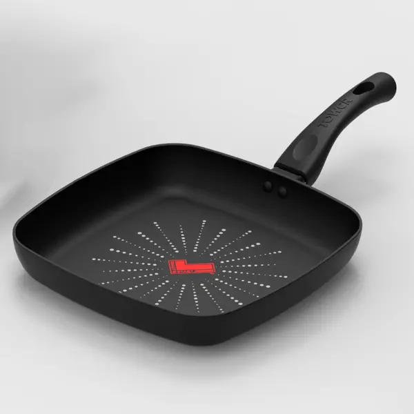 Image of Tower Smart Start Classic 26cm Non-Stick Grill Pan Black