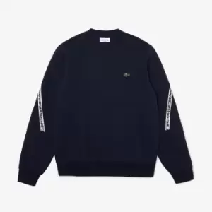 Image of Mens Lacoste Classic Fit Branded Sweatshirt Size 3 - S Navy Blue