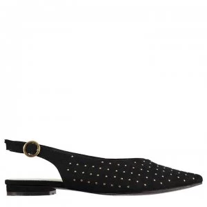 Image of Firetrap Saski Ladies V Flat Shoes - Black