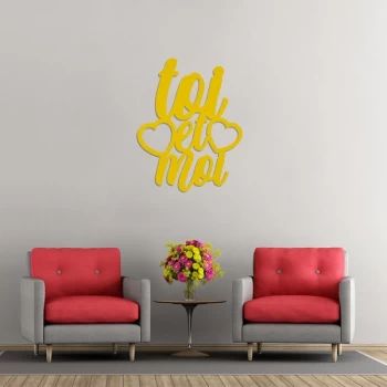 Image of Toietmoi - Yellow Yellow Decorative Wooden Wall Accessory