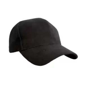 Image of Result Pro Style Heavy Brushed Cotton Baseball Cap (Pack of 2) (One Size) (Black)