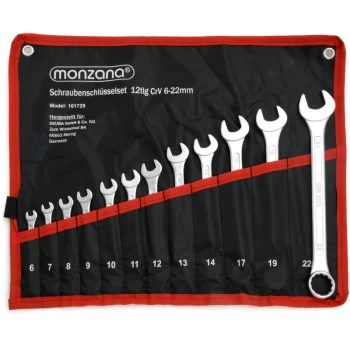 Image of Monzana - 25 pcs Open-ended Spanner and Ring Spanner Set - 6-32mm - Tool Steel 2