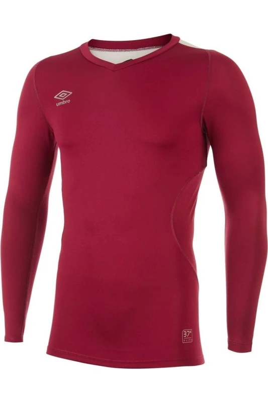 Image of Umbro Umbro Men Elite V Neck Base Layer Top in Burgundy Size: X-Large Burgundy XL Male 5063107690159