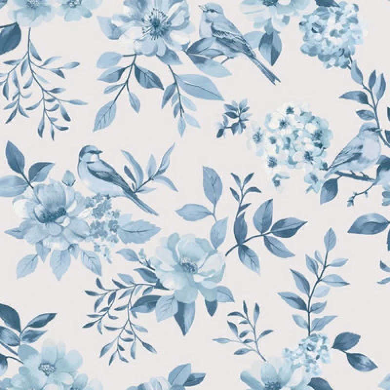 Image of Holden Decor Bird Garden Wallpaper Blue Holden 14193
