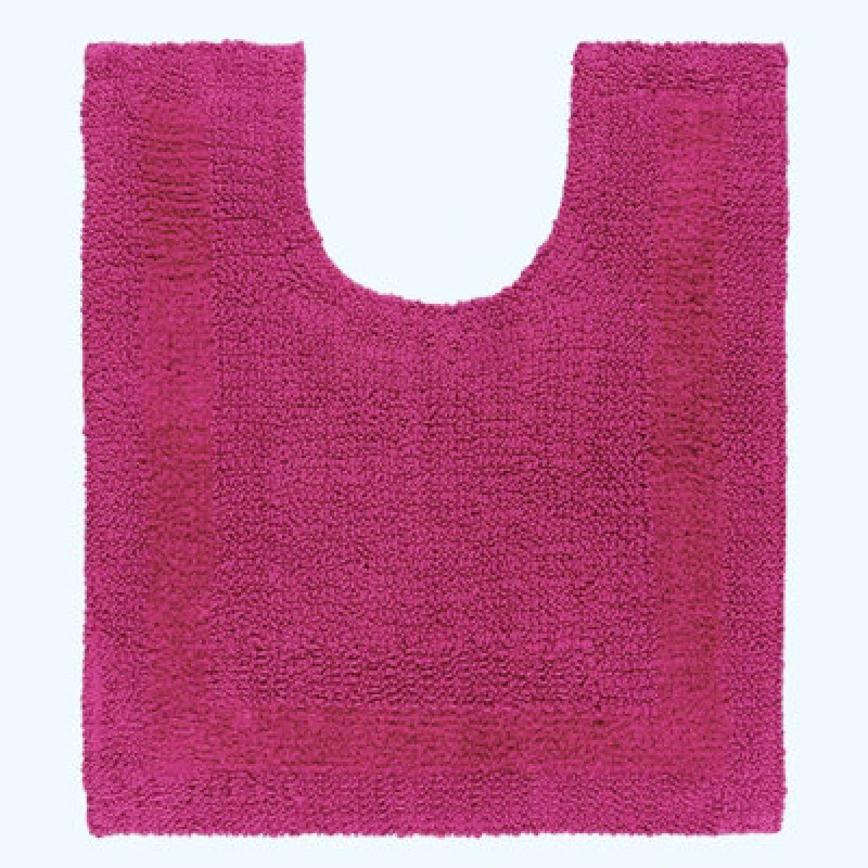 Image of Homescapes Luxury Reversible Cotton Pedestal Mat - Raspberry