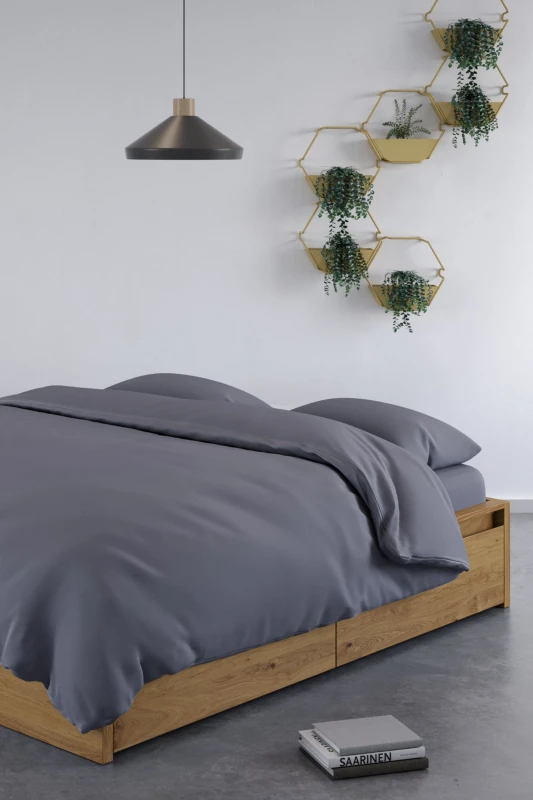 Image of Panda London 100% Bamboo Duvet Cover Dark Grey