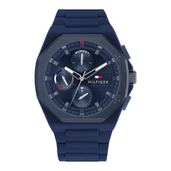 Image of Tommy Hilfiger 1792122 Blue Silicone Strap Watch - W95335