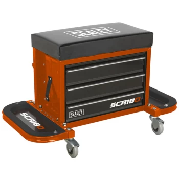 Image of Mechanic's Utility Seat & Toolbox - Orange