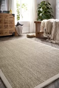 Image of Sisal Rug Light Beige with Sand Border 120x170