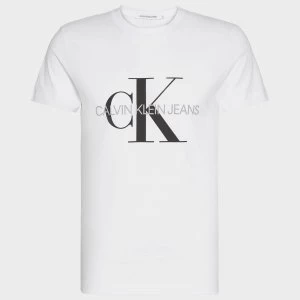 Image of CK Jeans Mens Iconic Monogram T-Shirt - Bright White - S