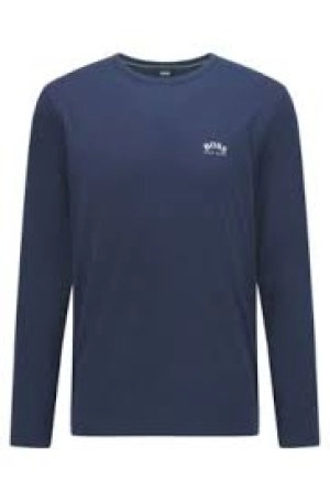 Image of Hugo Boss Togn Curved Long Sleeve T-Shirt Navy Size M Men