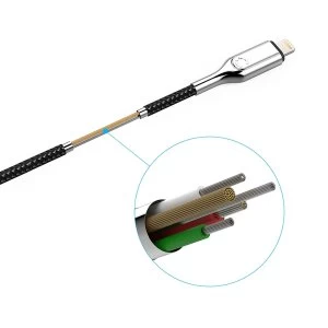 Image of Cygnett CY2801PCCCL Armoured Lightning to USB-C Cable 2M - Black