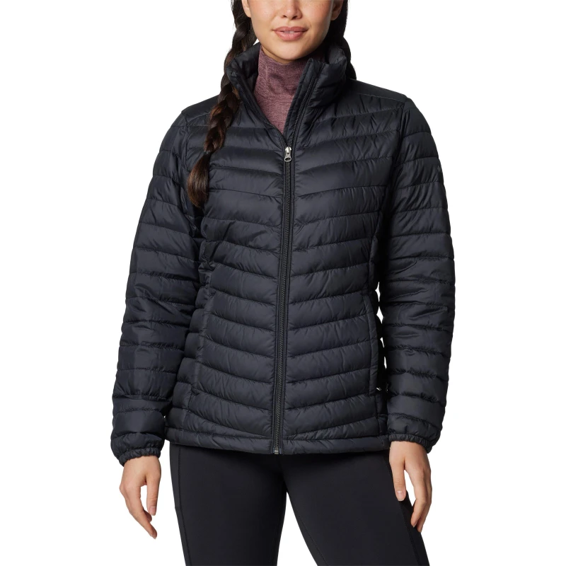 Image of Columbia Womens Chestnut Clearing Water-Resistant Lightweight Insulated Puffer Jacket Black female 8 (XS)
