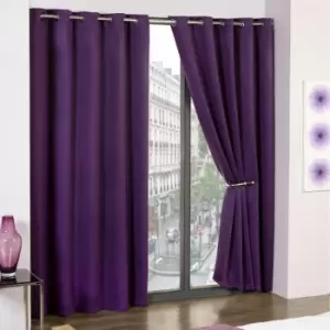 Image of Emma Barclay Cali Thermal Woven Blackout Eyelet Curtains, Amethyst, 90 x 90 Inch