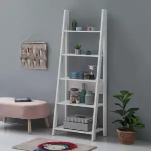 Image of Riva 5 Tier Ladder Bookcase White