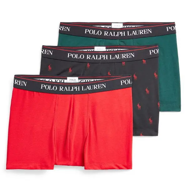 Image of Ralph Lauren 3 Pack Logo Trunks - Red 2XL