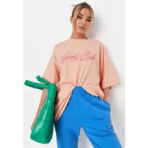Image of Missguided Sports Club T Shirt - Orange