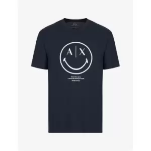 Image of Armani Exchange Smiley T-Shirt Mens - Blue