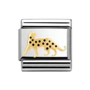 Image of Nomination Classic Stainless Steel & Enamel Leopard Charm