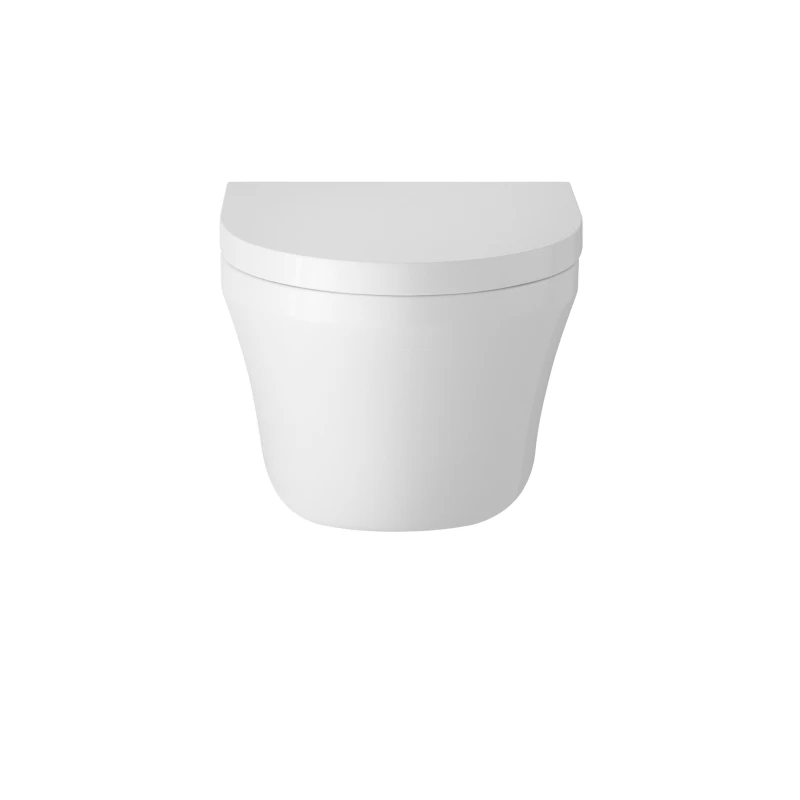 Image of Balterley Mila Round Wall Hung Ceramic Toilet Pan & Soft Close & Seat, 400mm White