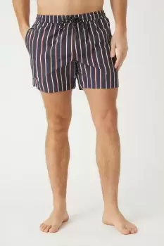 Image of Mens Navy Varied Stripe Swim Short