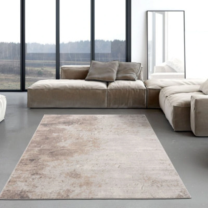 Image of The Rugs Montana Beige Brown Abstract Area Rug And Runner Soft Durable Pet Friendly Easy To Clean Living Room Bedroom 3728B