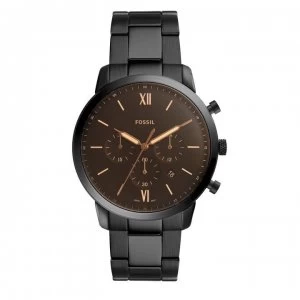 Image of Fossil Neutra Chronograph Amber Leather Watch - Black