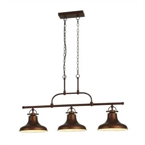 Image of 3 Light Bar Pendant Brown, White, E27