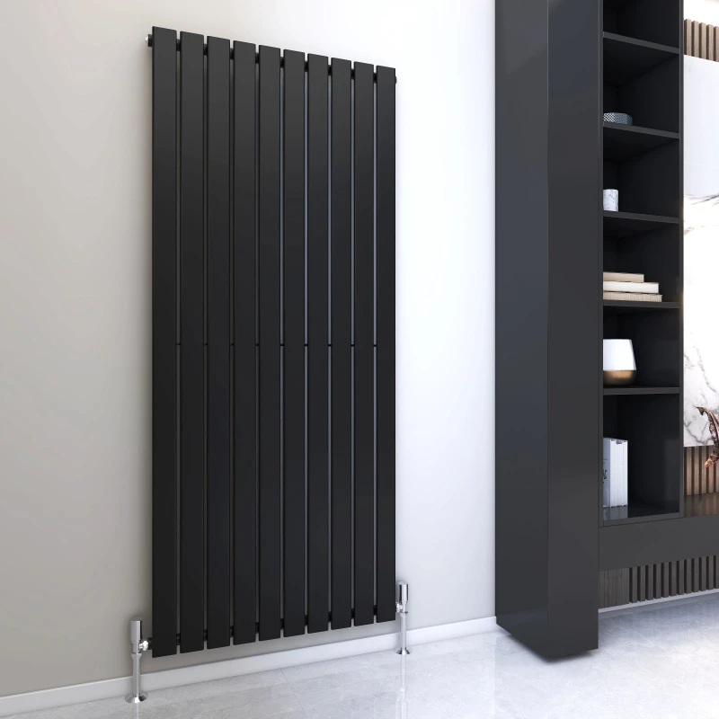 Image of MCC DIRECT 1800 x 680mm Single Designer Flat Panel Central Heating Radiator matt Black HS3423