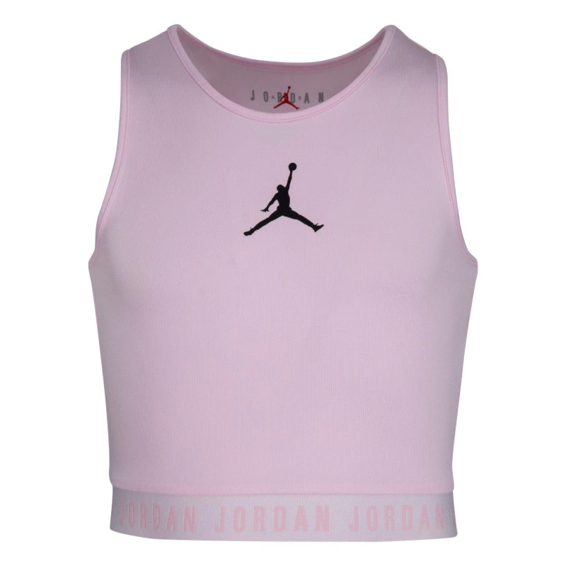 Image of Air Jordan Active Crop Top Junior Girls Pink/Black female 11-12 (L)