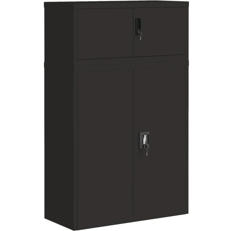 Image of vidaXL File Cabinet Black 90x40x145cm Steel, Black 3188324
