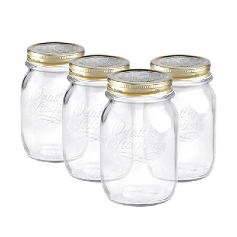Image of Bormioli Rocco Quattro Stagioni Glass Preserving Jars 500ml Clear Pack of 4 Clear unisex